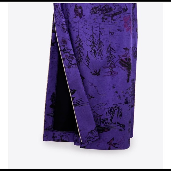 NWT ZARA Piped Printed Pencil Skirt M - Picture 6 of 6